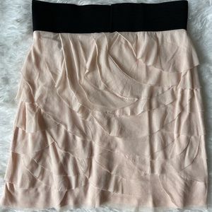 Blush pink layered mini skirt